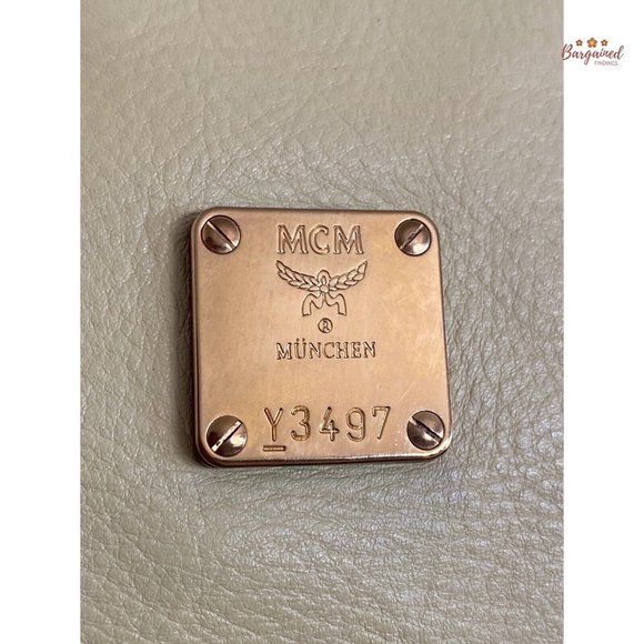 Authentic MCM Pale Yellow Textured Leather Two Way Tote Shoulder/Crossbody Bag - Picture 2 of 12